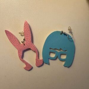 Pink and Blue Quirky Earrings